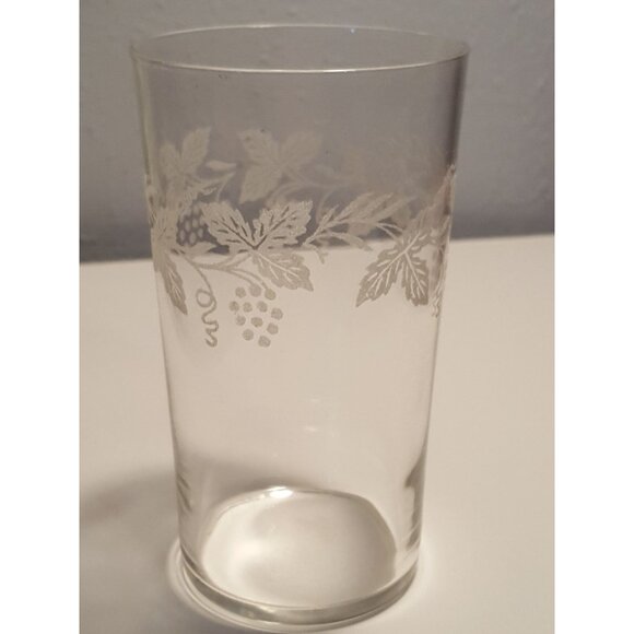 Barlett Collins Grapes And Leaves Embossed Drinking Glass Tumbler 16oz Replaceme - Picture 3 of 6